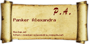 Panker Alexandra névjegykártya